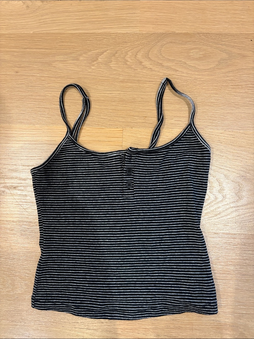 Edikted Black and White Striped Ribbed Cami Tank Top size small